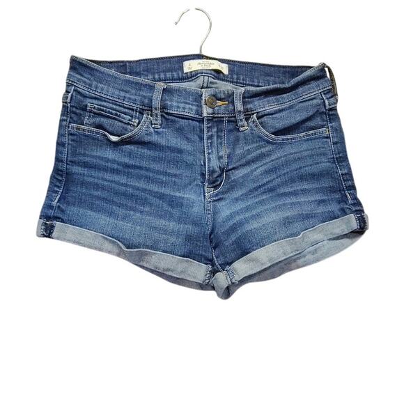 Abercrombie & Fitch Shorts Womens Size 4 Denim Booty Shorts Cuffed Jean Shorts - Picture 1 of 10